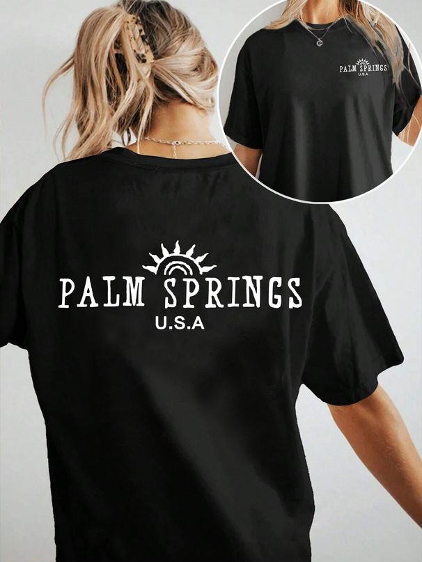 Women's Casual Round Neck Short Sleeve T-Shirt Multi-Color Solid Loose Fashionable Sports Top American Style_ecoleips.com