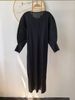 Casual Japanese Style Pleated Batwing Sleeve Dress Women's Spring Autumn Plus Size Slimming Base Layer Long Skirt_ecoleips.com