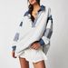 2025 European And American Casual Versatile Deep V-Neck Pullover Striped Color Block Long Sleeve_ecoleips.com