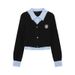 Women's Preppy Style Two Piece Polo Collar Long Sleeve Shirt Factory Direct Stock for Spring And Autumn_ecoleips.com