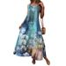 Women's Clothing Summer New Printed Short Sleeved Dress Hem Irregular Long Skirt Female_ecoleips.com