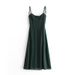 European American Foreign Trade French Retro Girlish Style Vacation Dress With Waist-cinching, Slimming, Tie-dye, Side_ecoleips.com