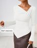 Women's Asymmetrical Neck T-Shirt Slim Fit Top Autumn Winter New Style Clothing_ecoleips.com