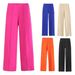 Women's Straight Leg Trousers Simple Drape Design Solid Color Commuter Style Formal Dress Pants American Fashion_ecoleips.com