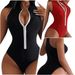 Swimsuit Sexy Bikini One-piece Zipper_ecoleips.com