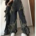 American Retro Loose Slimming Jeans For Women Spring Design Sense Frayed Hem Floor-Length Straight Wide-Leg Pants Trendy_ecoleips.com