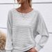 Autumn/Winter Casual Solid Color Long-Sleeve Round-Collared Patchwork Hoodie-Women's Versatile T-Shirt For Casual Wear_ecoleips.com