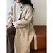 Luxi Korean High-End Stand Collar Double-Sided Wool Coat For Women, Mid-Length 2025 Winter Woolen Jacket 5053_ecoleips.com