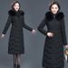 Plus Size Long Winter Coat For Women With Faux Fur Hood, Thickened Polyester Padded Jacket, Warm Overcoat For Mature Ladies (Red, Gray, Black, Maroon)_ecoleips.com