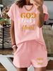 Women’s 2 Piece Outfit Set – Oversized Graphic T-Shirt And Biker Shorts Matching Set, Casual Summer Lounge Tracksuit For Daily Wear-351_ecoleips.com