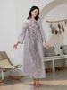 Dubai Arabic Cross-Border Muslim Women's Dress, Mesh Beaded Abaya Robe, Elegant Long Dress For Special Occasions_ecoleips.com