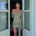 Women's Clothing Sexy Fashion Tube Top Dress Long Sleeve Pleated Hip Skirt_ecoleips.com