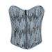 Women's Clothing New Blue Zipper Strap Silver Sequins Ladies Denim Tube Top Body Shaper Waist Seal Waist_ecoleips.com