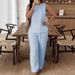 Women's Solid Color round Neck Vest And Trousers Set Spring/Summer 2026 European American Style Casual Wear_ecoleips.com