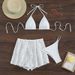 Verve 2025 New Lace-up Mesh Swim Shorts Two-piece Swimsuit Sexy Three-piece Set Swimwear Bikini_ecoleips.com