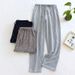 Couple's Cotton Gauze Pajama Pants For Men & Women Loose Casual Lounge Pants Thin Spring Summer Sleep Trousers Outdoor Wear_ecoleips.com
