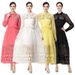 Women's Clothing Elegant French Style Women's Dress With Beaded Rhinestone Embellishments Openwork Design Lapel Collar Long Sleeves Fitted Waist_ecoleips.com