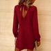 2026 European And American Cross-border Independent Station Long-sleeved Casual Elegant Round-neck Backless_ecoleips.com