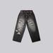 Men Women Retro High Street Style Washed Denim Jeans Straight Leg Trousers Y2K Trendy Brand_ecoleips.com