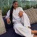 Oversized Relaxed Shirt & Wide-Leg Pants Set – Breathable Polyester Two-Piece Outfit For Women (S-Xxl, White, Washable)_ecoleips.com