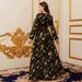 Muslim Abaya Women Fashion V Neck Long Sleeve Printed Dress_ecoleips.com