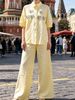 Women's French-Inspired Embroidered Beaded Blouse Set Long Sleeve Elegant Shirt with Delicate Details_ecoleips.com