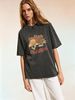 Vintage Desert Sunset Graphic T-Shirt Women Oversized Washed Cotton Retro Western Casual Tee_ecoleips.com