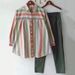 Women's Spring And Autumn Large Size Loose Fat MM Striped Collar Long-sleeved Fashion Sports Suit Two-piece Suit_ecoleips.com