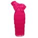 Women’s Clothing solid color hip fringe skirt party banquet oblique collar big bow dress dress_ecoleips.com