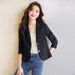 Short Blazer For Petite Women 2024 Spring Autumn New Fashionable And Elegant Small Suit With Unique Design_ecoleips.com