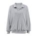 Autumn And Winter New Gray Polo Shirt Pullover Sweater Loose Casual European And American Women's Clothing_ecoleips.com