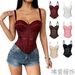 ng2510292 Cross-border Hot Item: European And American Solid Color Corset, Waist-slimming Mesh Fishbone Top, Sexy Outerwear_ecoleips.com