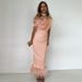 Elegant High-Waist Pencil Dress With Backless Detail - Stretchy Bodycon Midi Dress For Women, Office To Party Chic_ecoleips.com