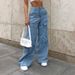 Women's Clothing Women's Jeans Washed Large Pocket Loose Women's Denim Trousers_ecoleips.com