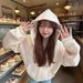 Korean-style Gentle Sweet Striped Hooded Cardigan Sweatshirt For Women, Spring Autumn, Simple And Sophisticated, Loose,_ecoleips.com