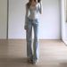 Women's Clothing Retro High Street Jeans Washed Light Blue Design Straight Mopping Pants Loose Trousers_ecoleips.com