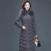 Plus Size Long Winter Coat For Women With Faux Fur Hood, Thickened Polyester Padded Jacket, Warm Overcoat For Mature Ladies (Red, Gray, Black, Maroon)_ecoleips.com
