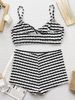 Women's Clothing Women's Two Piece Swimsuit Black White Color Block Sexy Bikini Europe America For Formal & Casual For Women_ecoleips.com
