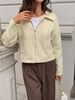 Women's Casual Long Sleeve Jacket – Lightweight Wrinkle-Free Coat With Stand Collar & Zip Front (S-XL, Beige)_ecoleips.com