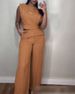 Women's Clothing Casual Suit Round Neck Short Top With Straight Leg Pants_ecoleips.com