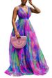 Women's Clothing Print Large Hem Mesh Dress Commuter Plus Size Women's Dress_ecoleips.com