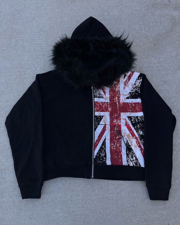 Oversized Hooded Sweatshirt With Plush-Lined Hood - Unisex Black Zip-Up Streetwear Pullover | 3D Graphic Detail_ecoleips.com