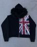 Oversized Hooded Sweatshirt With Plush-Lined Hood - Unisex Black Zip-Up Streetwear Pullover | 3D Graphic Detail_ecoleips.com