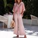 Women's Clothing Women's Casual Striped Two Piece Set V Neck Comfortable Loose Fashion For Formal & Casual For Women_ecoleips.com