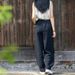 Suitable For All Seasons French Style Cotton Women's Plus Size Slimming Linen Wide Leg Fashion Loose Straight Long Pants For Women_ecoleips.com
