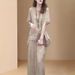 Women's Clothing Retro Style Women's Cotton Linen Two Piece Suit Slimming Design Relaxed Fit Summer For Formal & Casual For Women_ecoleips.com