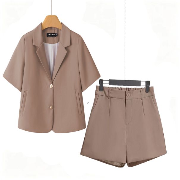 Women's Clothing Two Piece Suit Set Short Sleeved Blazer Simple And Casual Summer New Style Clothing_ecoleips.com