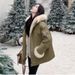 girl 2025 Winter Foreign Trade Lamb Wool Hooded Fleece Parka New Down Jacket Women's Workwear Cotton Coat Trendy_ecoleips.com