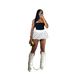 Retro Polka Dot Bubble Hem Skirt – High Waist Flared Mini Skirt With Elastic Waist (White/Red/Black, S-Xl, Y2k Aesthetic)_ecoleips.com
