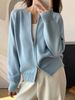 Aria Basics Aria Basics 100% Pure Cotton Gray-orange Knitted Zip-up Cardigan, Open-front Sweater Jacket For Women, Short Style, Elegant_ecoleips.com